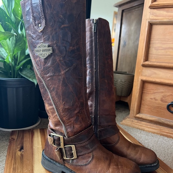 Harley-Davidson Women’s Sennett Tabacco Motorcycle Boots *RARE* - Picture 2 of 16